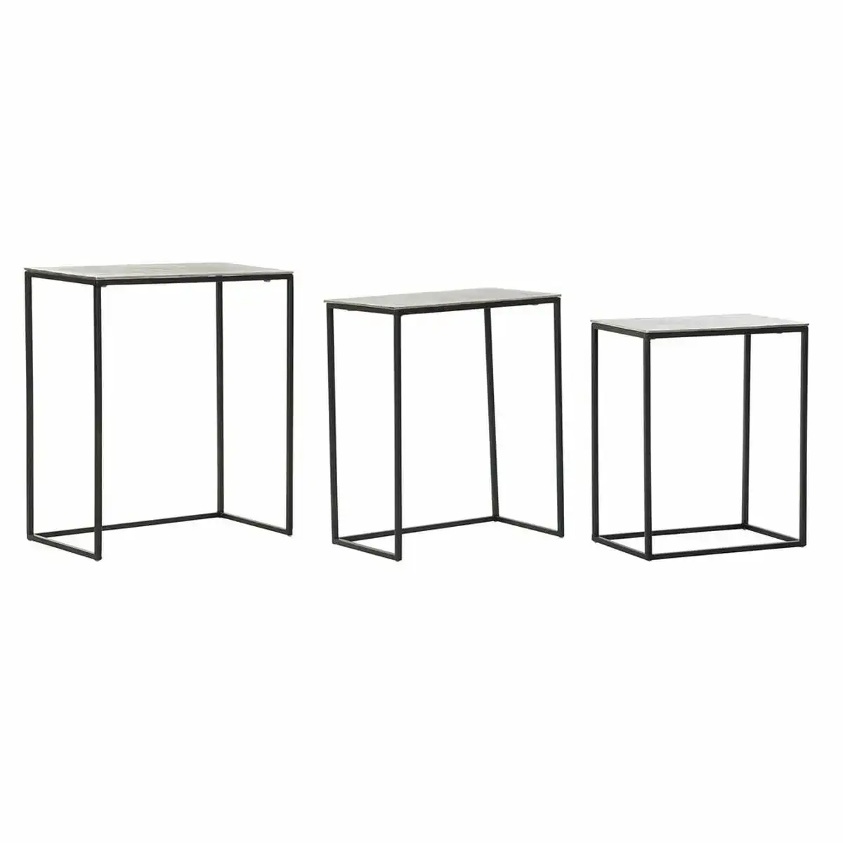 Set de 3 tables gigognes dkd home decor argente noir metal aluminium moderne 50 5 x 28 5 x 59 cm 1 3 pcs 3 unites _5453. DIAYTAR COTE D'IVOIRE - Là où Chaque Produit est une Trouvaille Unique. Découvrez notre boutique en ligne et trouvez des articles qui vous distinguent par leur originalité.