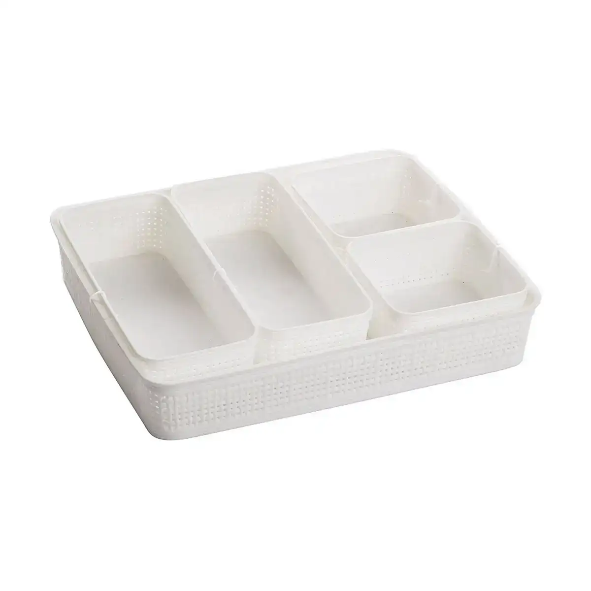 Set de basket dem plastique 5 pieces 34 x 28 x 6 cm _9111. DIAYTAR COTE D'IVOIRE - Où Choisir est un Voyage Cultuel. Explorez notre boutique en ligne et découvrez des produits qui célèbrent la richesse et la diversité culturelle du Côte d'Ivoire.