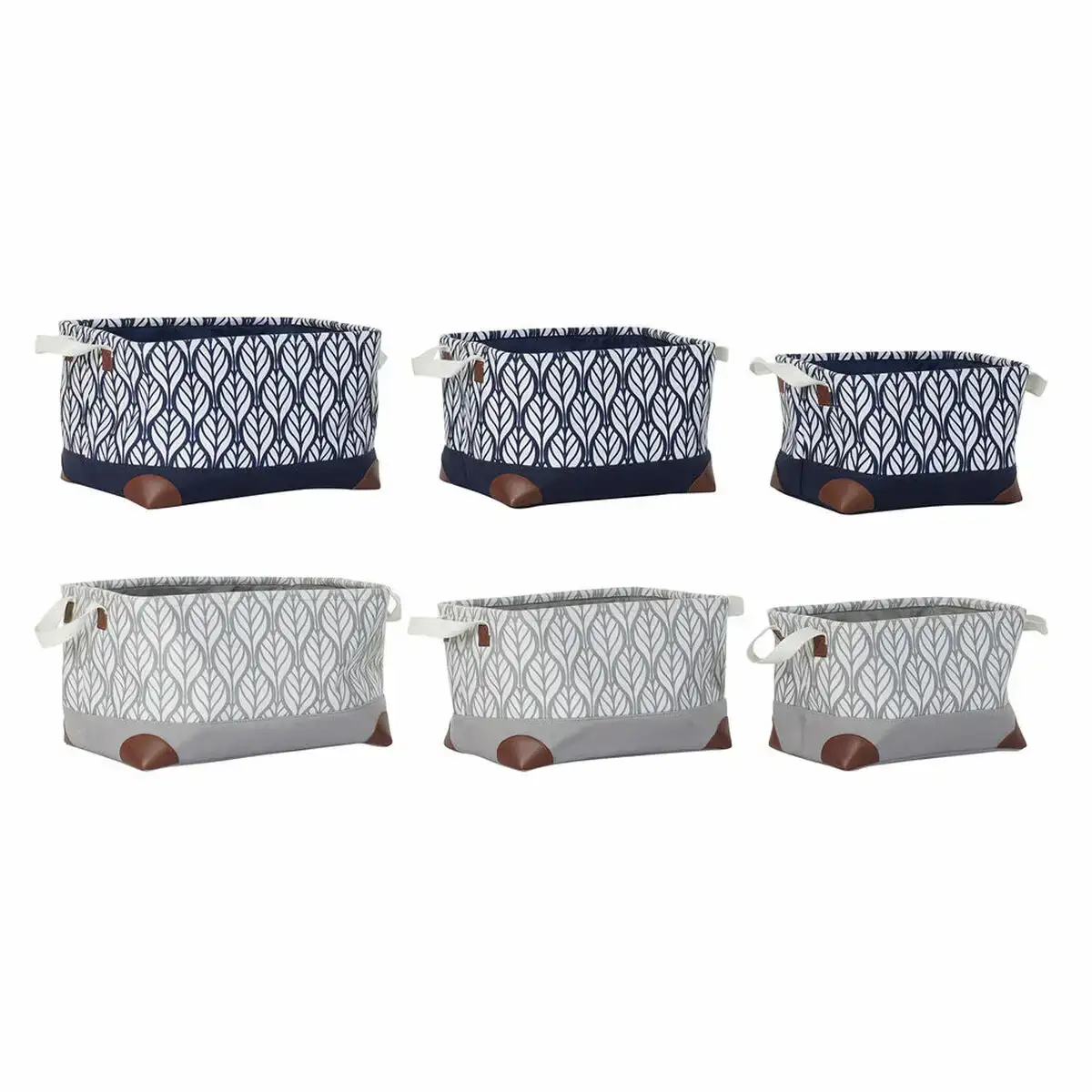 Set de basket dkd home decor 40 x 30 x 24 cm gris marron polyester blanc blue marine boho feuille d une plante 2 unites _1270. DIAYTAR COTE D'IVOIRE - Votre Destination Shopping Éthique. Parcourez notre gamme et choisissez des articles qui respectent l'environnement et les communautés locales.