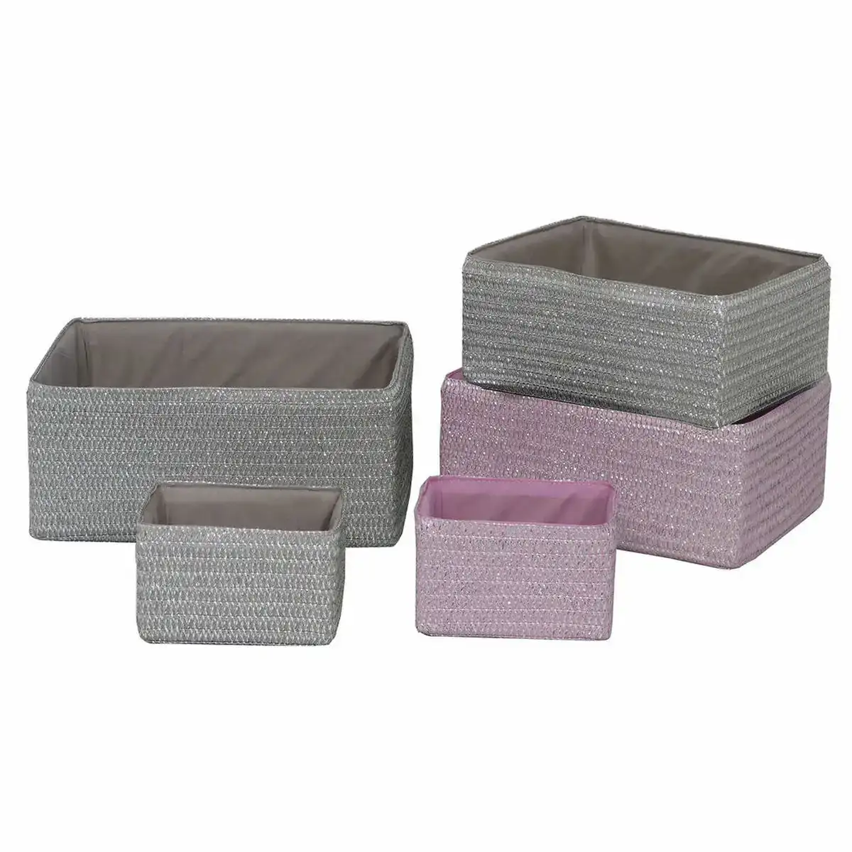 Set de basket dkd home decor 41 x 29 x 18 cm argente gris rose polypropylene_1534. Entrez dans l'Univers de DIAYTAR COTE D'IVOIRE - Où Chaque Produit a son Histoire. Explorez notre catalogue et découvrez des trésors qui racontent la riche culture du Côte d'Ivoire.