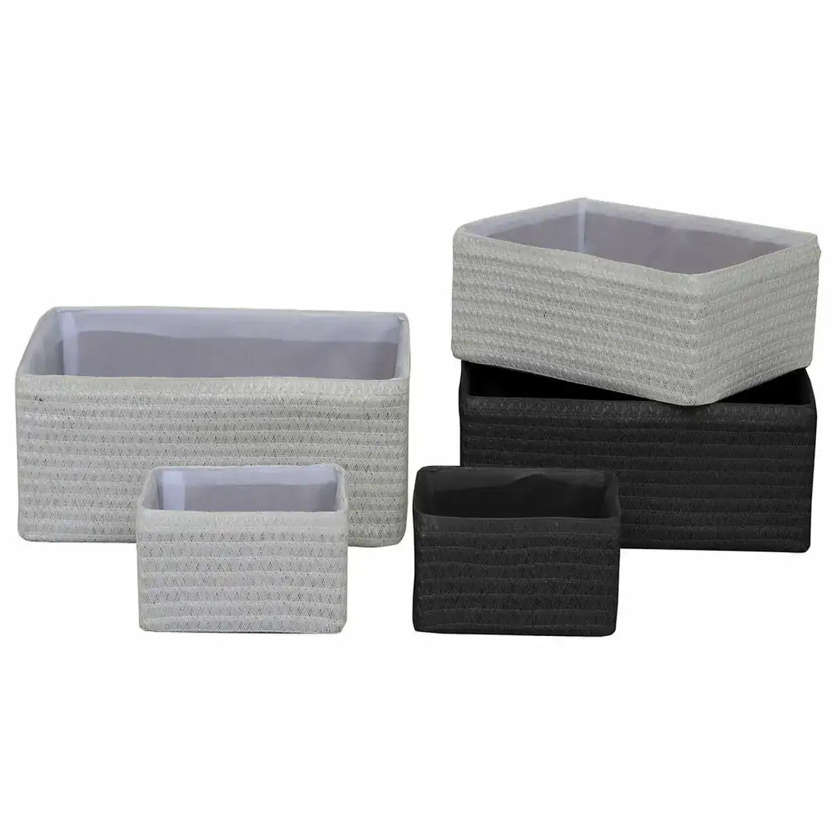 Set de basket dkd home decor 41 x 30 x 18 cm noir blanc polypropylene_6580. DIAYTAR COTE D'IVOIRE - Où Votre Shopping Prend Vie. Explorez notre boutique en ligne pour trouver des articles qui vous ressemblent et qui ajoutent de l'éclat à votre quotidien.