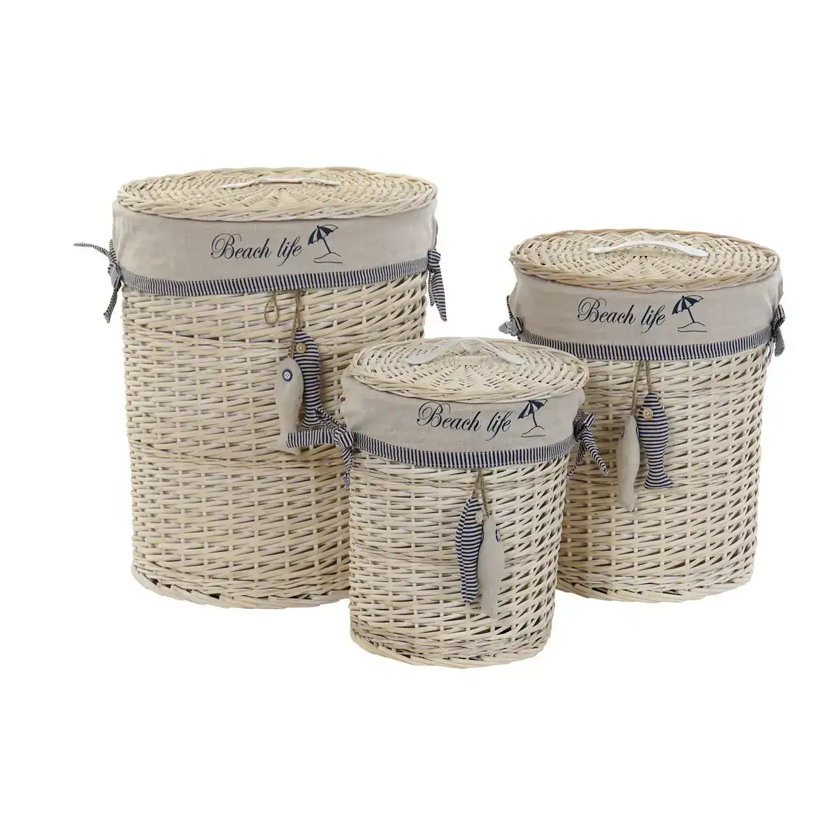 Set de basket dkd home decor 47 x 47 x 56 cm beige bleu 3 pieces spirales_6310. Bienvenue chez DIAYTAR COTE D'IVOIRE - Où Chaque Objet a son Histoire. Découvrez notre sélection méticuleuse et choisissez des articles qui racontent l'âme du Côte d'Ivoire.