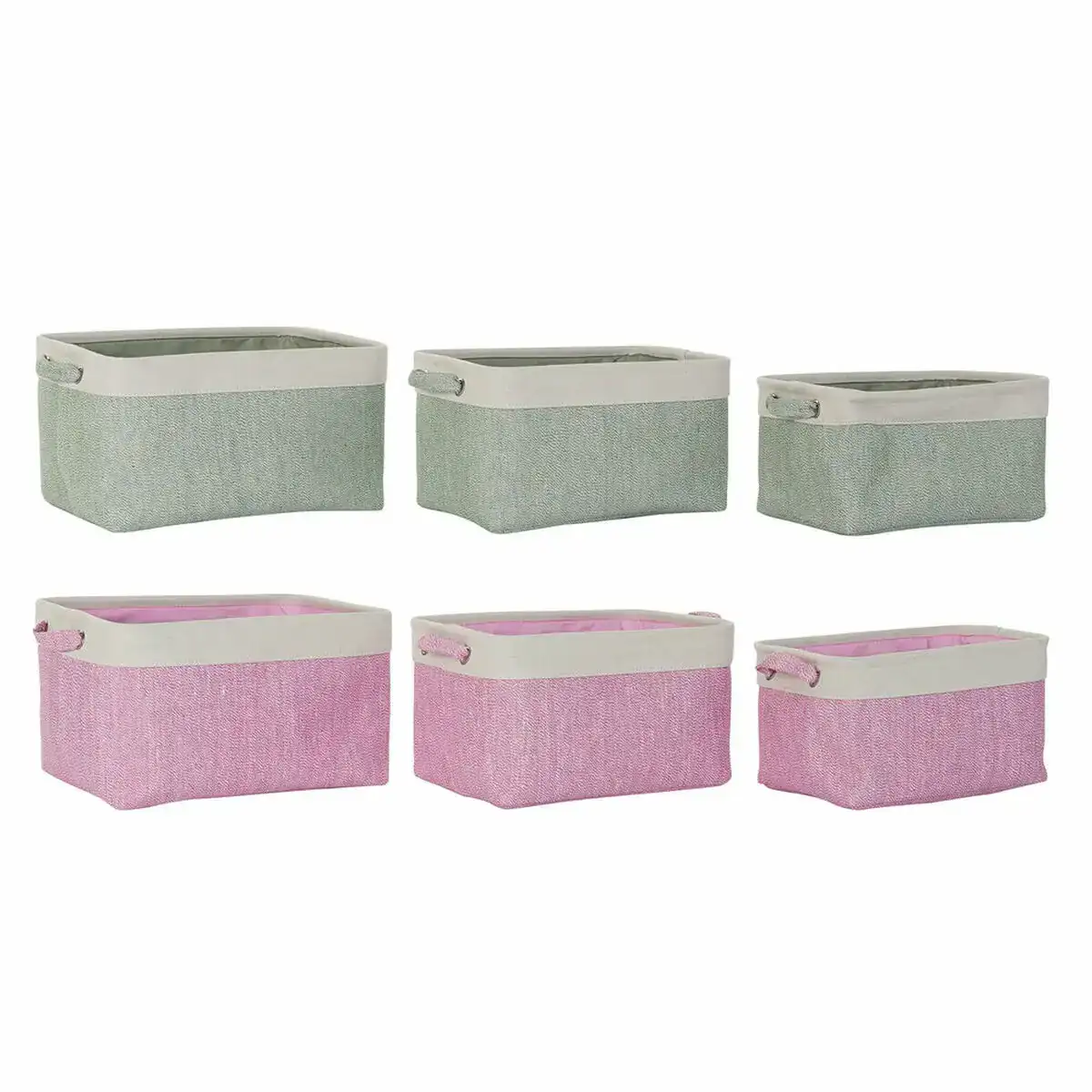Set de basket dkd home decor 8424001855803 38 x 28 x 22 cm beige rose polyester vert 2 unites _2364. Bienvenue chez DIAYTAR COTE D'IVOIRE - Où Chaque Achat est un Geste d'Amour. Découvrez notre sélection minutieuse et choisissez des articles qui témoignent de votre passion.
