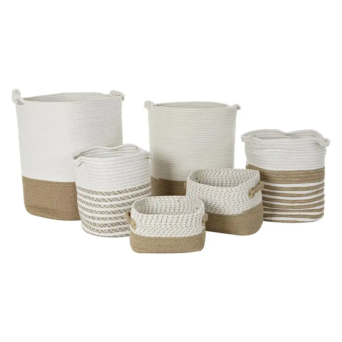 Set de basket dkd home decor blanc coton jute 45 x 45 x 54 cm 6 pieces _4967. DIAYTAR COTE D'IVOIRE - Où la Qualité est Notre Engagement. Explorez notre boutique en ligne pour découvrir des produits conçus pour vous apporter satisfaction et plaisir.