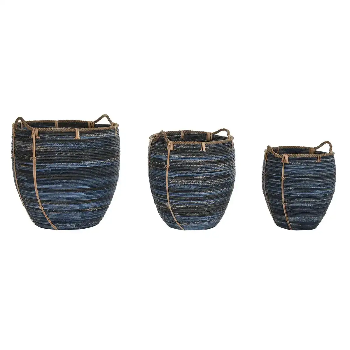 Set de basket dkd home decor blue marine 56 x 56 x 60 cm_8522. DIAYTAR COTE D'IVOIRE - Où Chaque Produit est une Promesse de Qualité. Explorez notre boutique en ligne et choisissez des produits qui répondent à vos exigences élevées.