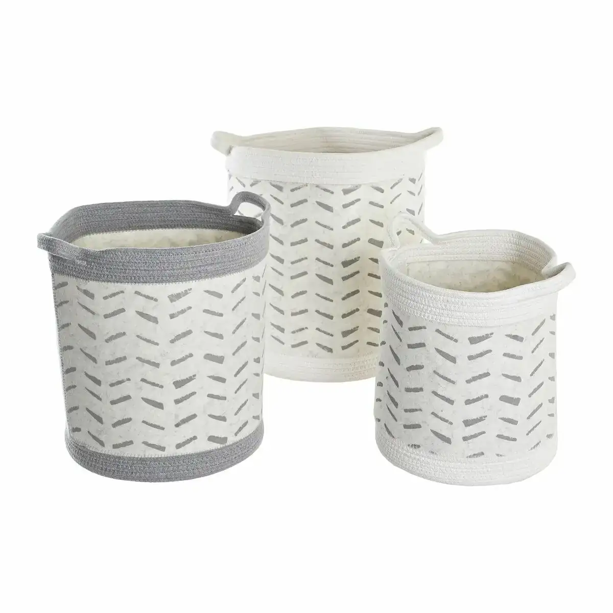 Set de basket dkd home decor gris coton 3 pieces 35 x 35 x 40 cm _2571. DIAYTAR COTE D'IVOIRE - L'Art de Choisir, l'Art de S'émerveiller. Explorez notre gamme de produits et laissez-vous émerveiller par des créations authentiques et des designs modernes.