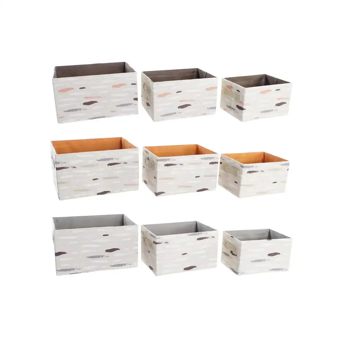 Set de basket dkd home decor marron 32 x 24 x 18 cm gris orange 3 unites _4758. DIAYTAR COTE D'IVOIRE - Où le Shopping Devient une Aventure Culturelle. Plongez dans notre univers de produits qui célèbrent l'héritage et l'artisanat du Côte d'Ivoire.