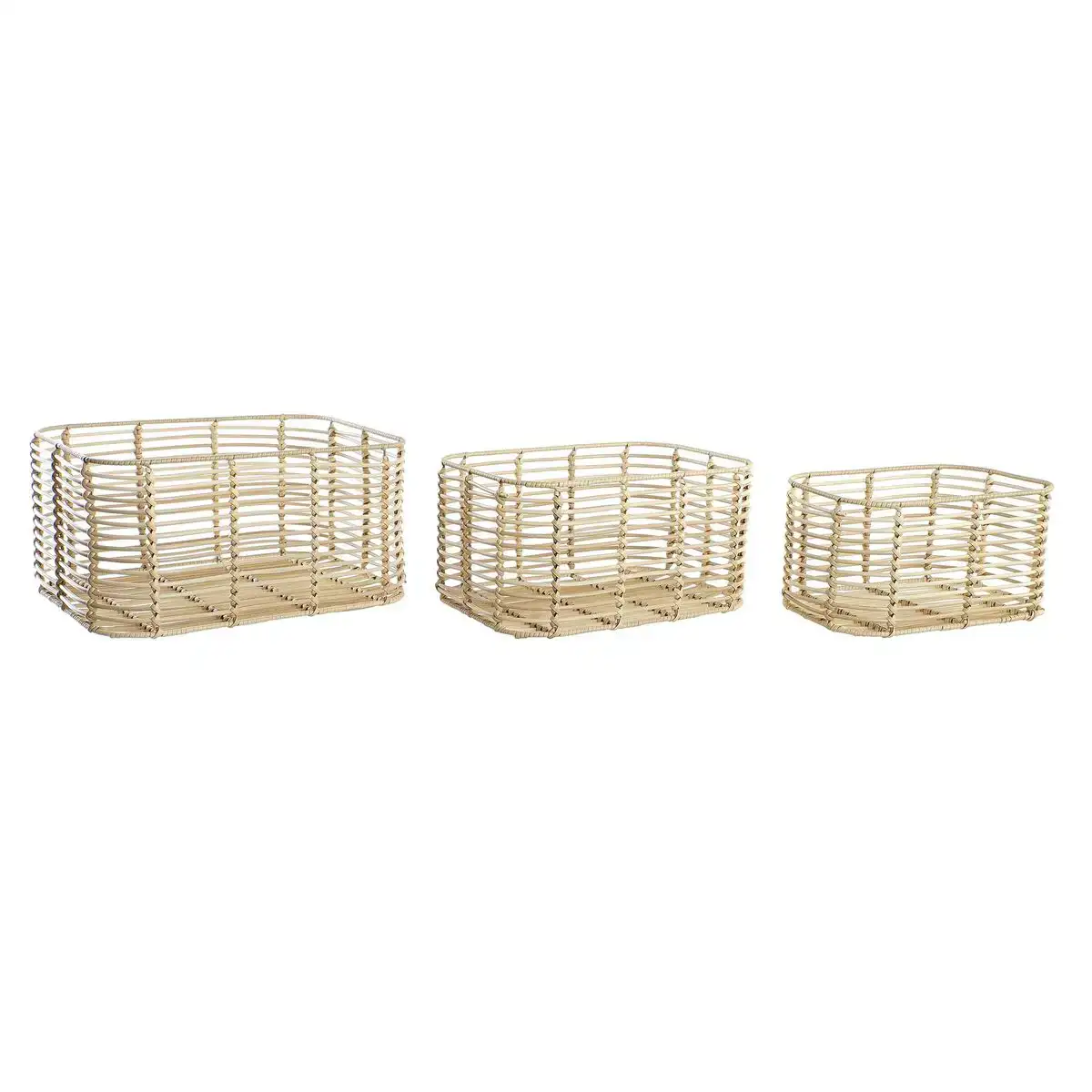 Set de basket dkd home decor metal polypropylene 40 x 30 x 20 cm boho_8926. DIAYTAR COTE D'IVOIRE - Votre Source d'Inspiration Shopping. Parcourez nos rayons et trouvez des articles qui vous inspirent, que ce soit pour votre style, votre maison ou votre vie quotidienne.