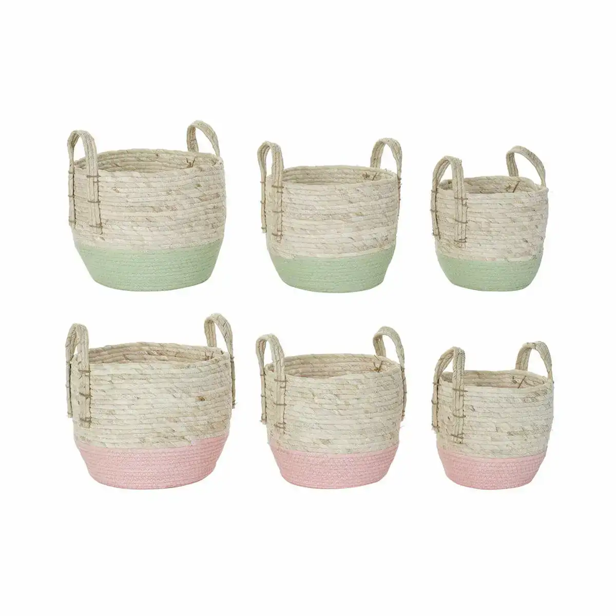 Set de basket dkd home decor naturel rose vert fibre naturelle 30 x 30 x 32 cm boho 2 unites _2050. Bienvenue chez DIAYTAR COTE D'IVOIRE - Où Chaque Produit a son Âme. Découvrez notre gamme et choisissez des articles qui résonnent avec votre personnalité et vos valeurs.