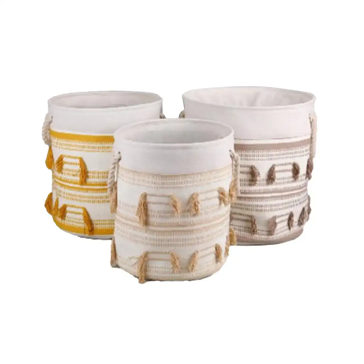Set de basket dkd home decor polyester coton frange boho 43 x 43 x 45 cm _8793. DIAYTAR COTE D'IVOIRE - Là où la Beauté Rencontre la Fonctionnalité. Parcourez notre sélection pour trouver des produits qui allient esthétique et praticité, pour un quotidien sublimé.