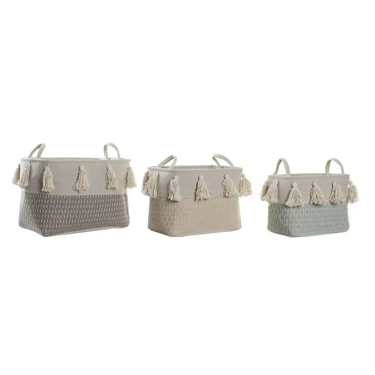 Set de basket dkd home decor polyester frange 40 x 30 x 30 cm _3191. Bienvenue chez DIAYTAR COTE D'IVOIRE - Où Chaque Objet a sa Propre Histoire. Découvrez notre sélection soigneusement choisie et choisissez des produits qui racontent le patrimoine sénégalais.