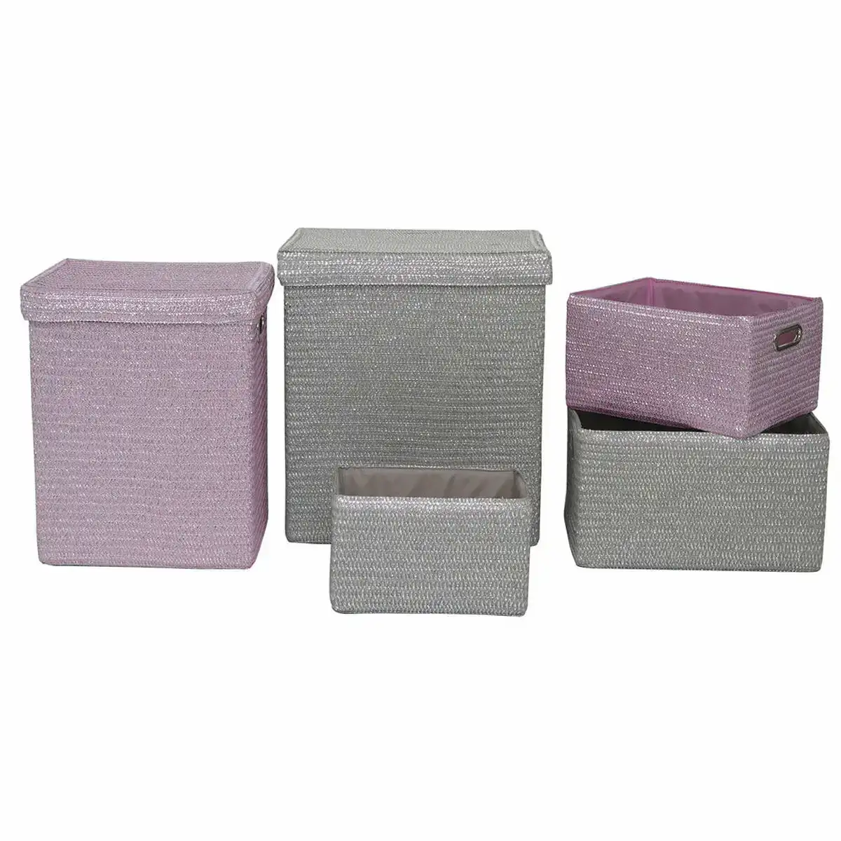 Set de basket dkd home decor polypropylene 42 x 33 x 50 cm 5 pcs _2740. DIAYTAR COTE D'IVOIRE - L'Art de Vivre avec Authenticité. Explorez notre gamme de produits artisanaux et découvrez des articles qui apportent une touche unique à votre vie.