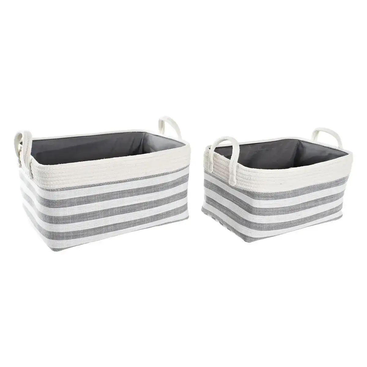 Set de basket dkd home decor rayures gris coton 40 x 30 x 23 cm 2 pieces _6903. Entrez dans l'Univers de DIAYTAR COTE D'IVOIRE - Où l'Authenticité Renouvelle Votre Quotidien. Explorez notre gamme de produits et trouvez des articles qui reflètent votre essence.