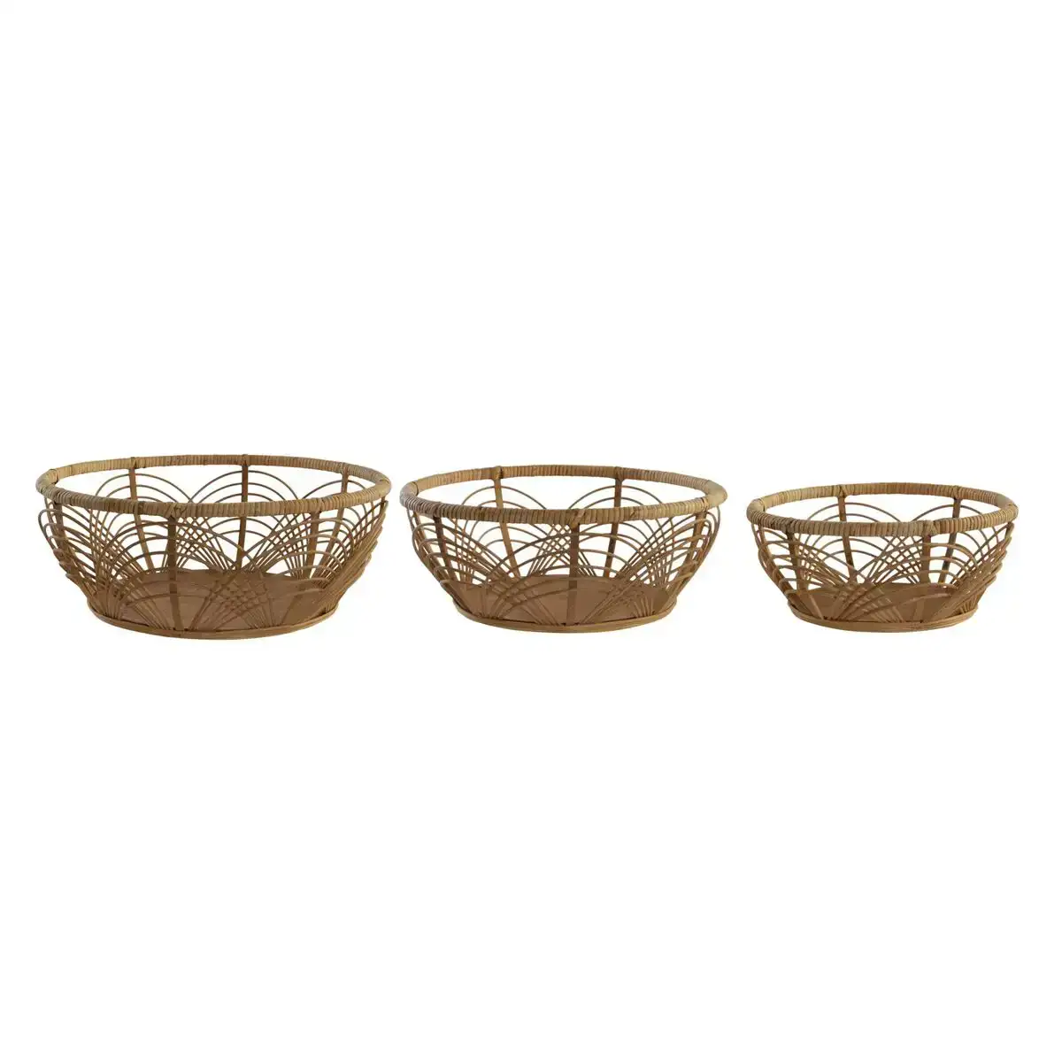 Set de basket dkd home decor rotin tropical 42 x 42 x 16 cm _8585. DIAYTAR COTE D'IVOIRE - Où Choisir est un Acte d'Amour pour le Côte d'Ivoire. Explorez notre boutique en ligne et choisissez des articles qui célèbrent la culture et l'artisanat du pays.