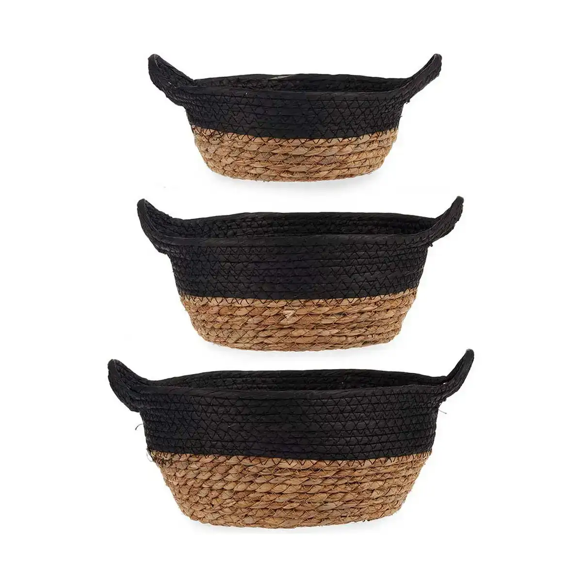 Set de basket noir marron 3 pieces algues marines_5309. DIAYTAR COTE D'IVOIRE - Là où la Qualité est Non Négociable. Parcourez notre boutique en ligne pour découvrir des produits qui incarnent le raffinement et l'excellence du Côte d'Ivoire.