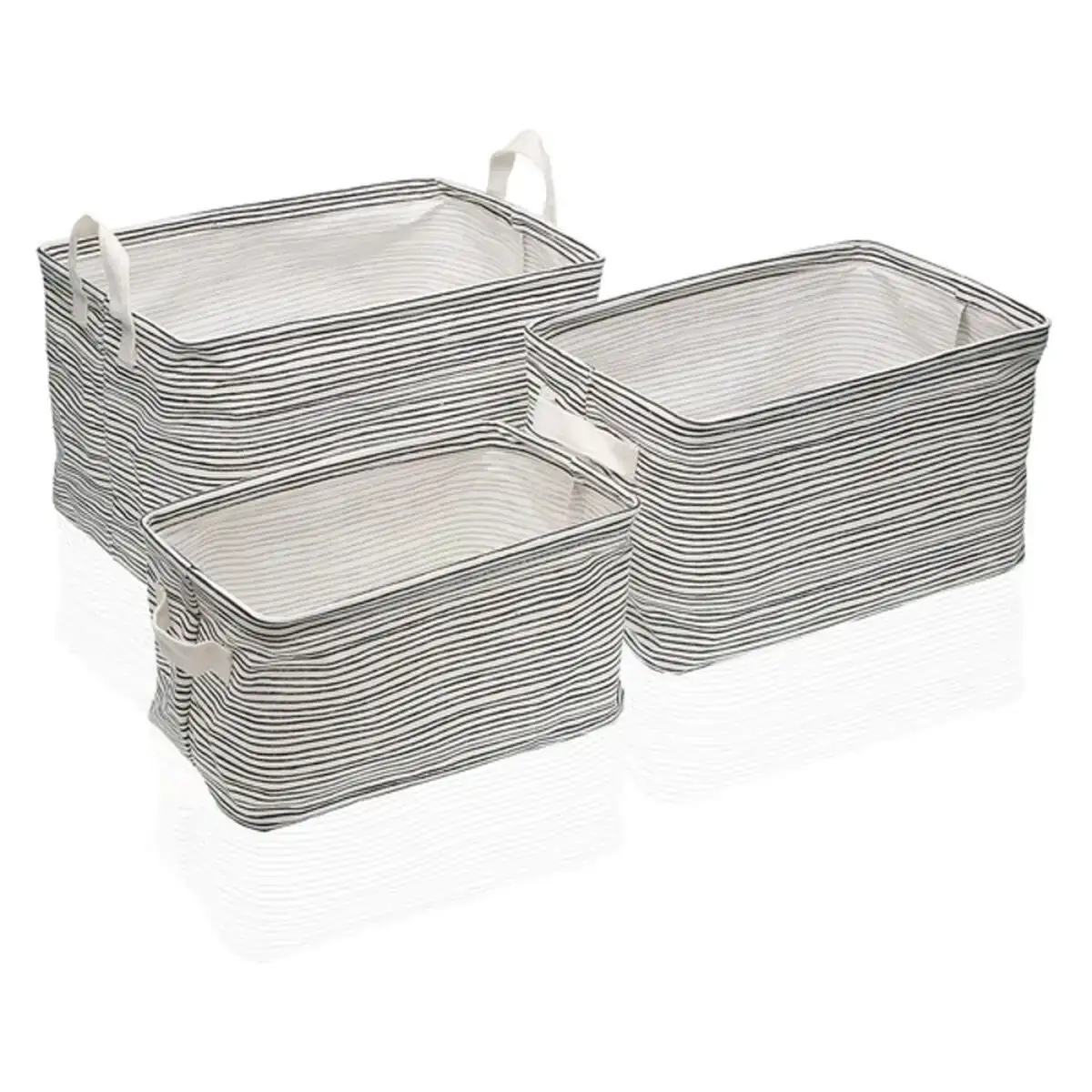 Set de basket polyester 3 pieces 25 x 22 x 35 cm _5337. DIAYTAR COTE D'IVOIRE - Votre Destinée Shopping Personnalisée. Plongez dans notre boutique en ligne et créez votre propre expérience de shopping en choisissant parmi nos produits variés.