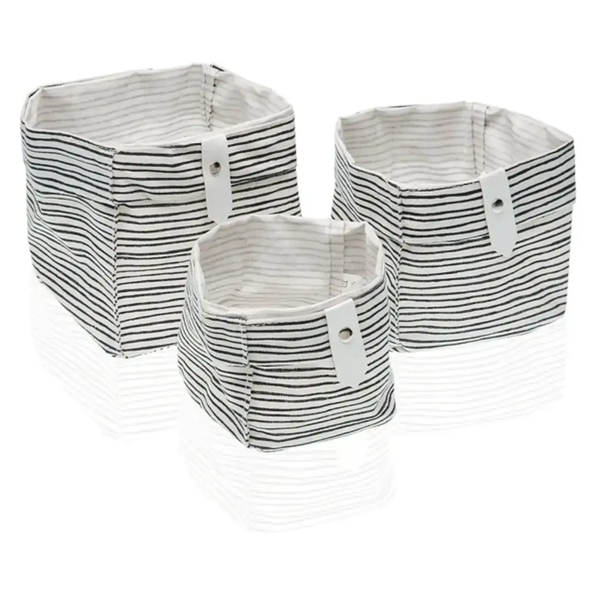 Set de basket textile polyester 3 pieces 14 x 14 x 14 cm _7927. DIAYTAR COTE D'IVOIRE - Votre Plateforme Shopping, Votre Choix Éclairé. Explorez nos offres et choisissez des articles de qualité qui reflètent votre style et vos valeurs.