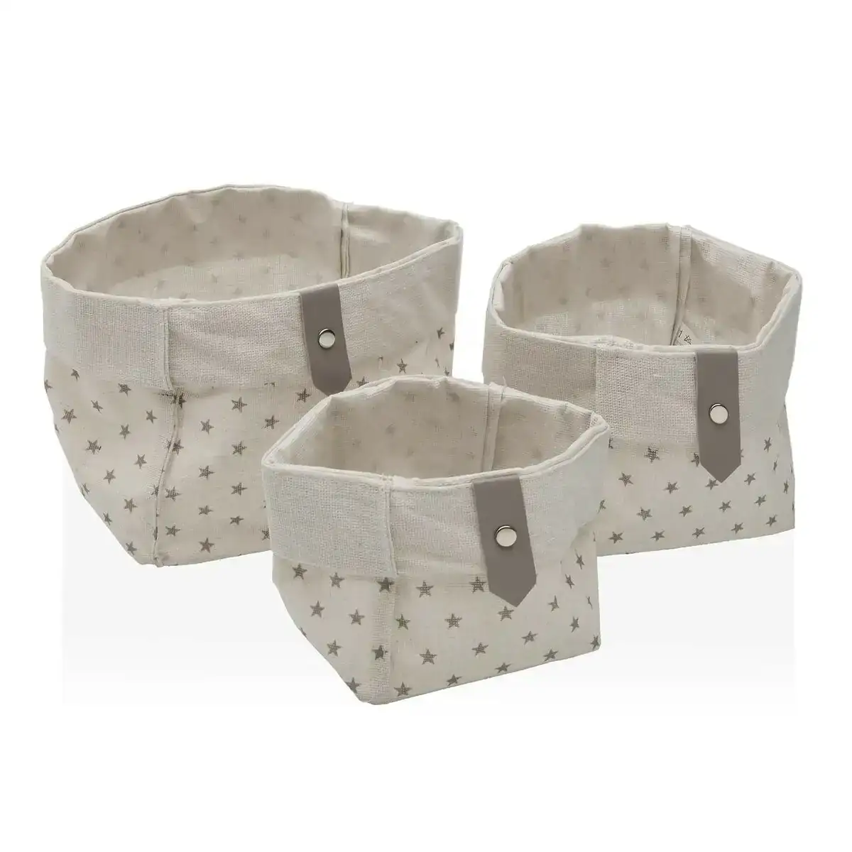 Set de basket versa etoiles polyester 14 x 14 x 14 cm textile_2607. Bienvenue chez DIAYTAR COTE D'IVOIRE - Où Chaque Objet a son Histoire. Découvrez notre sélection méticuleuse et choisissez des articles qui racontent l'âme du Côte d'Ivoire.