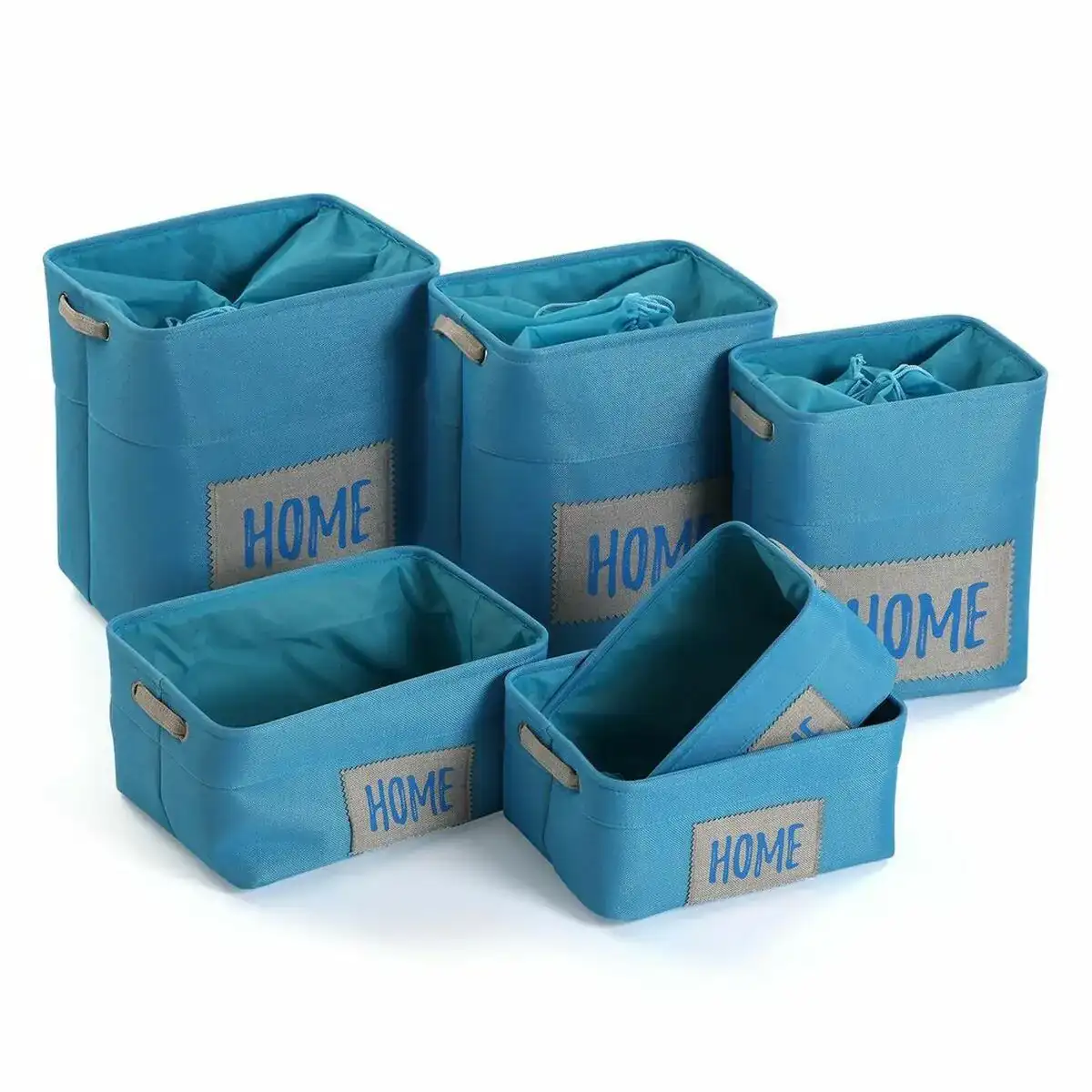 Set de basket versa home bleu textile 30 x 40 x 45 cm 6 pieces _9291. DIAYTAR COTE D'IVOIRE - Là où l'Élégance Devient un Mode de Vie. Naviguez à travers notre gamme et choisissez des produits qui apportent une touche raffinée à votre quotidien.