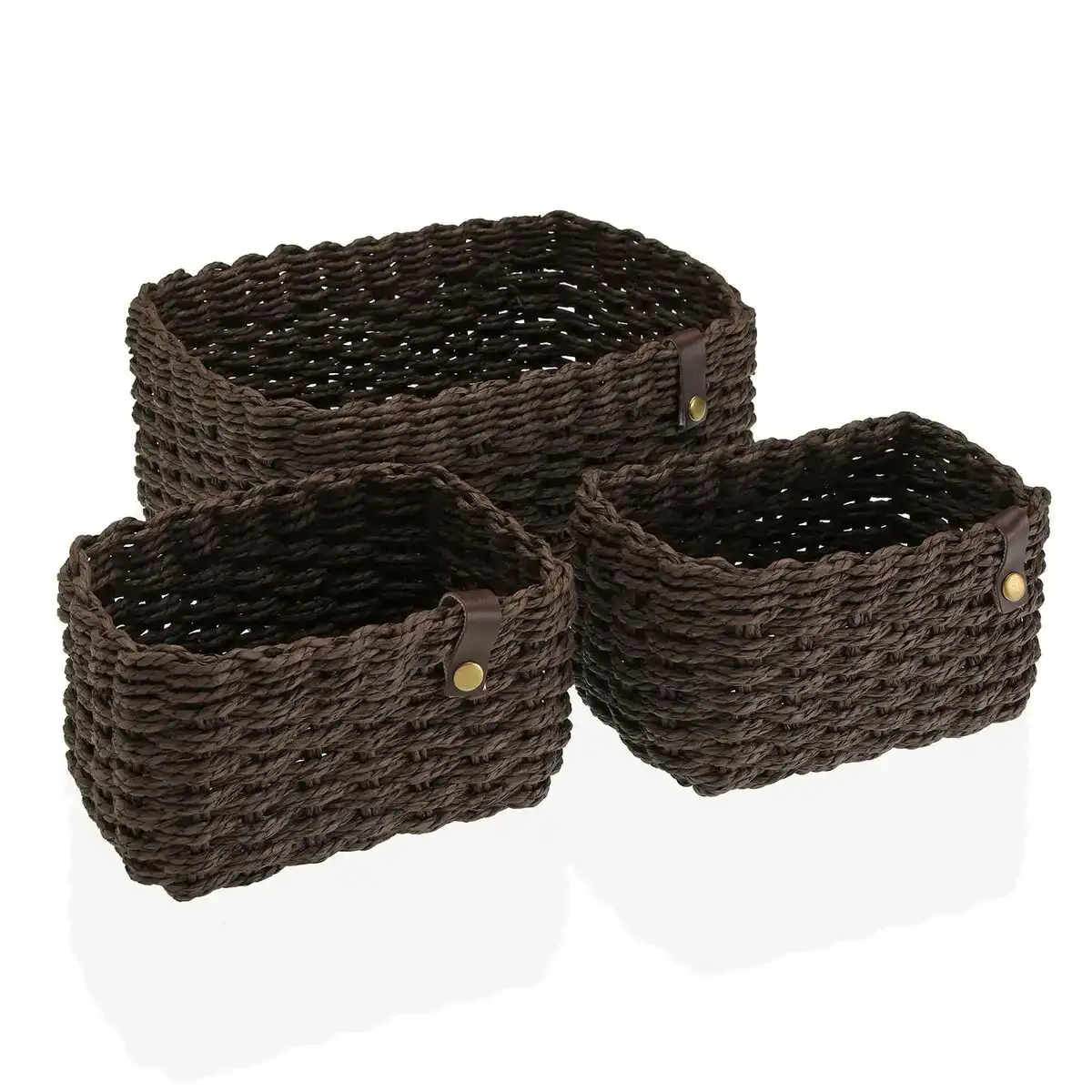 Set de basket versa marron papier 19 x 12 x 26 cm_4560. DIAYTAR COTE D'IVOIRE - L'Art de Vivre le Shopping Inspiré. Parcourez notre catalogue et choisissez des produits qui reflètent votre passion pour la beauté et l'authenticité.