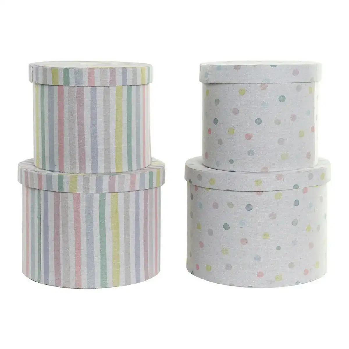 Set de boites decoratives dkd home decor 774252 blanc multicouleur carton 29 x 29 x 22 cm_5697. DIAYTAR COTE D'IVOIRE - Où la Tradition Renouvelée Rencontre l'Innovation. Explorez notre gamme de produits qui fusionnent l'héritage culturel avec les besoins contemporains.