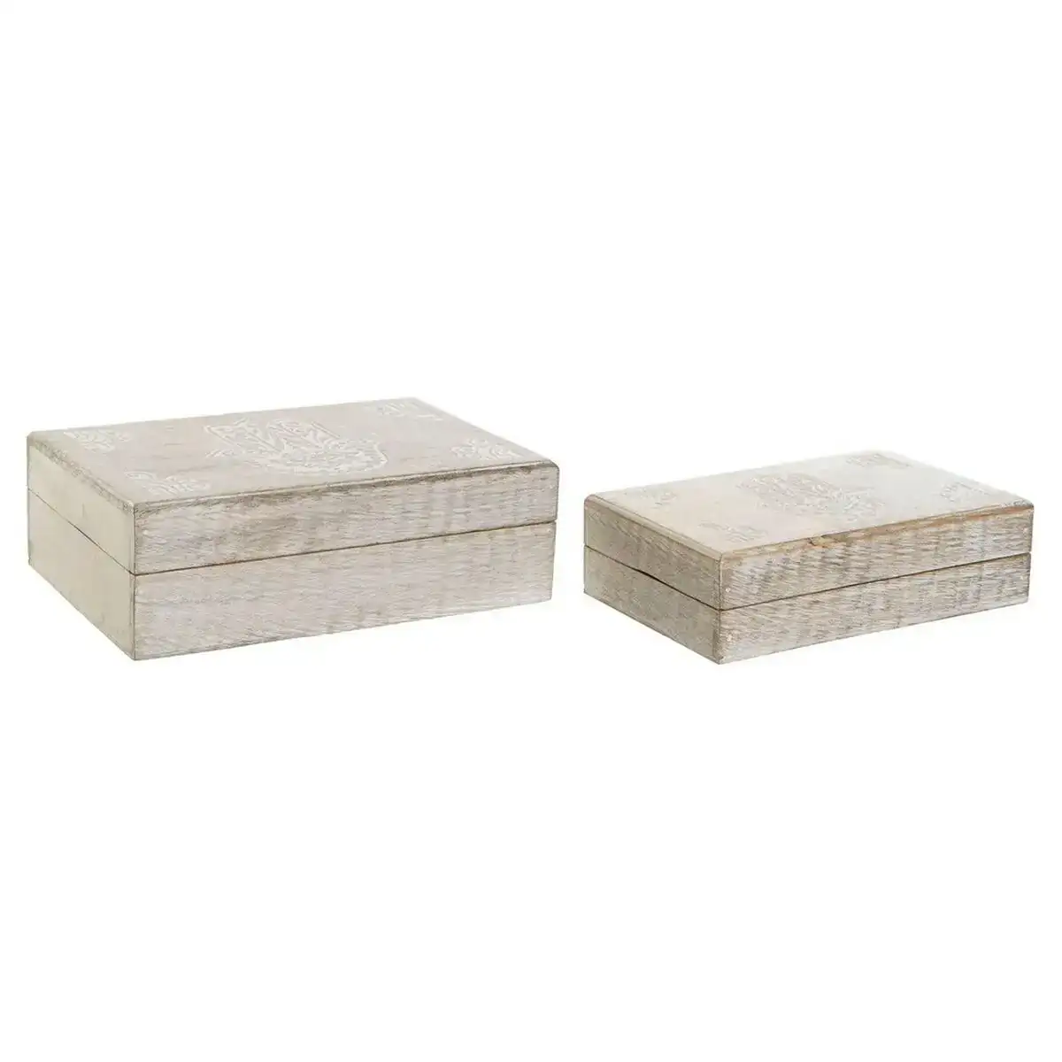Set de boites decoratives dkd home decor bois de manguier 25 x 17 x 8 cm decape 2 unites _7789. DIAYTAR COTE D'IVOIRE - L'Univers du Choix et de l'Authenticité. Explorez notre catalogue et découvrez des articles qui incarnent le patrimoine du Côte d'Ivoire et la modernité du monde.