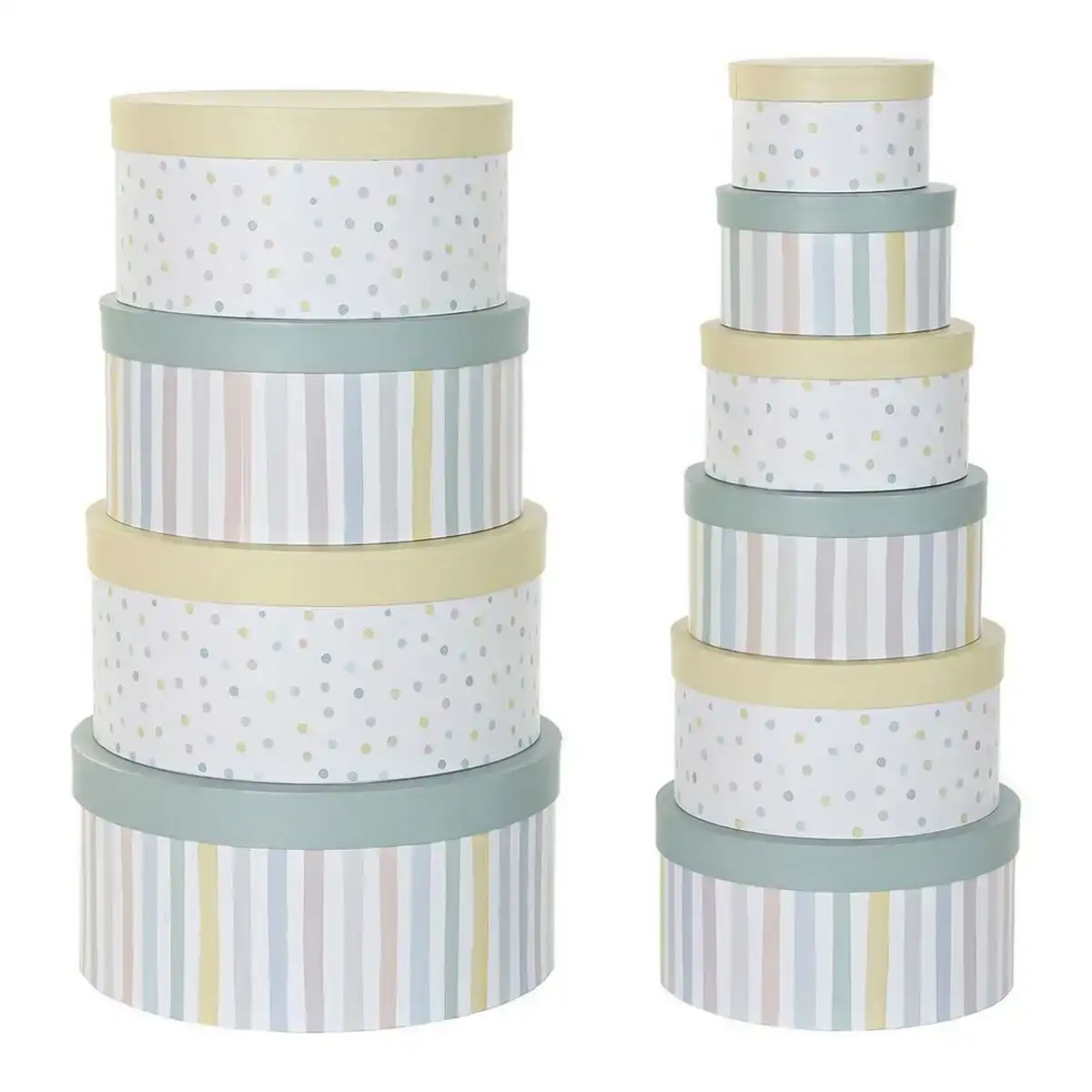Set de boites decoratives dkd home decor ronde carton 10 pcs _8812. DIAYTAR COTE D'IVOIRE - Là où Choisir est un Acte d'Amour pour le Côte d'Ivoire. Explorez notre gamme et choisissez des produits qui célèbrent la culture et l'artisanat du pays.