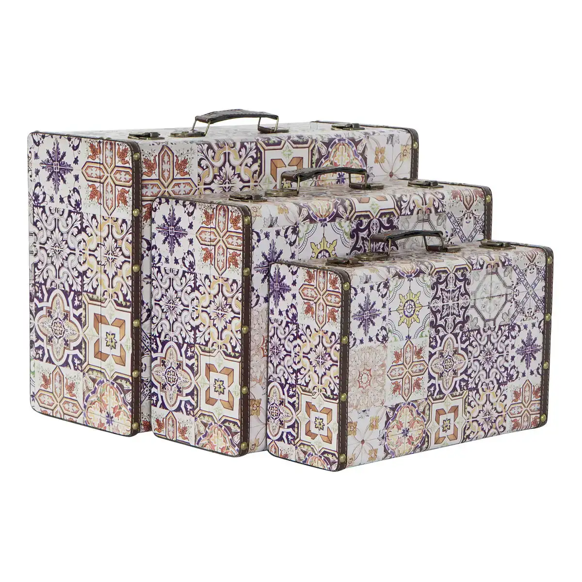 Set de boites decoratives dkd home decor toile bois carrelage 3 pcs _2059. DIAYTAR COTE D'IVOIRE - Où l'Élégance Rencontré l'Accessibilité. Parcourez notre catalogue et trouvez des produits qui apportent une touche de sophistication à votre vie quotidienne sans compromettre votre budget.