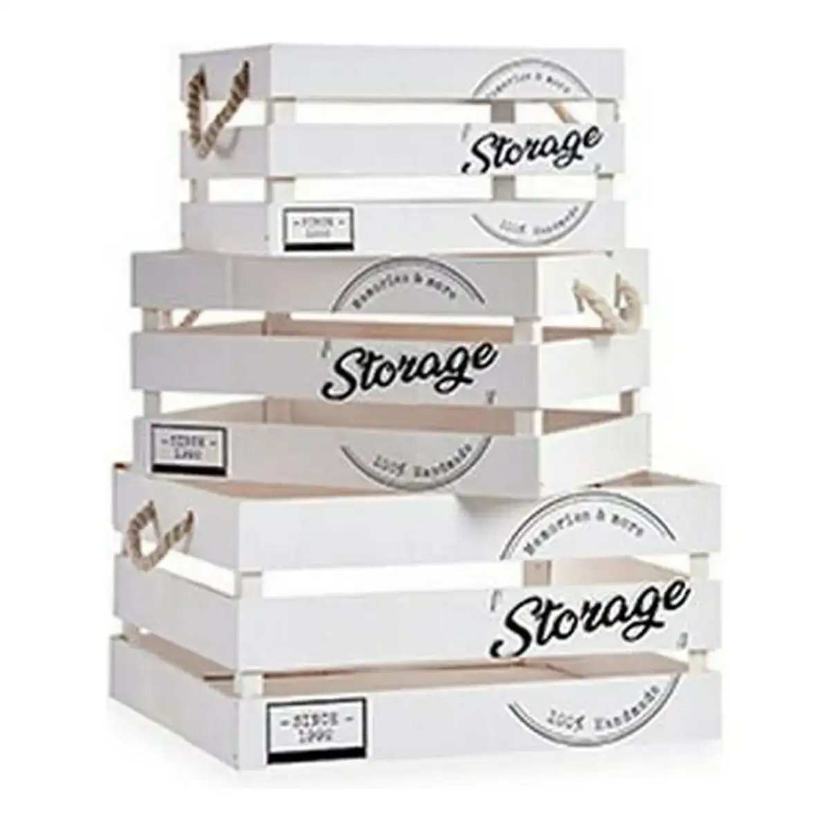 Set de boites decoratives storage blanc 30 x 20 x 40 cm_9555. Entrez dans le Monde Éclectique de DIAYTAR COTE D'IVOIRE. Explorez nos catégories et dénichez des trésors qui reflètent la richesse et l'authenticité du Côte d'Ivoire.