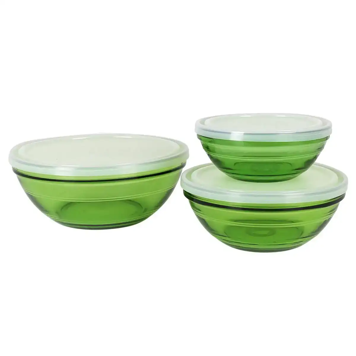 Set de bols duralex 3 pieces vert avec couvercle_1018. DIAYTAR COTE D'IVOIRE - L'Art de Vivre le Shopping Inspiré. Parcourez notre catalogue et choisissez des produits qui reflètent votre passion pour la beauté et l'authenticité.