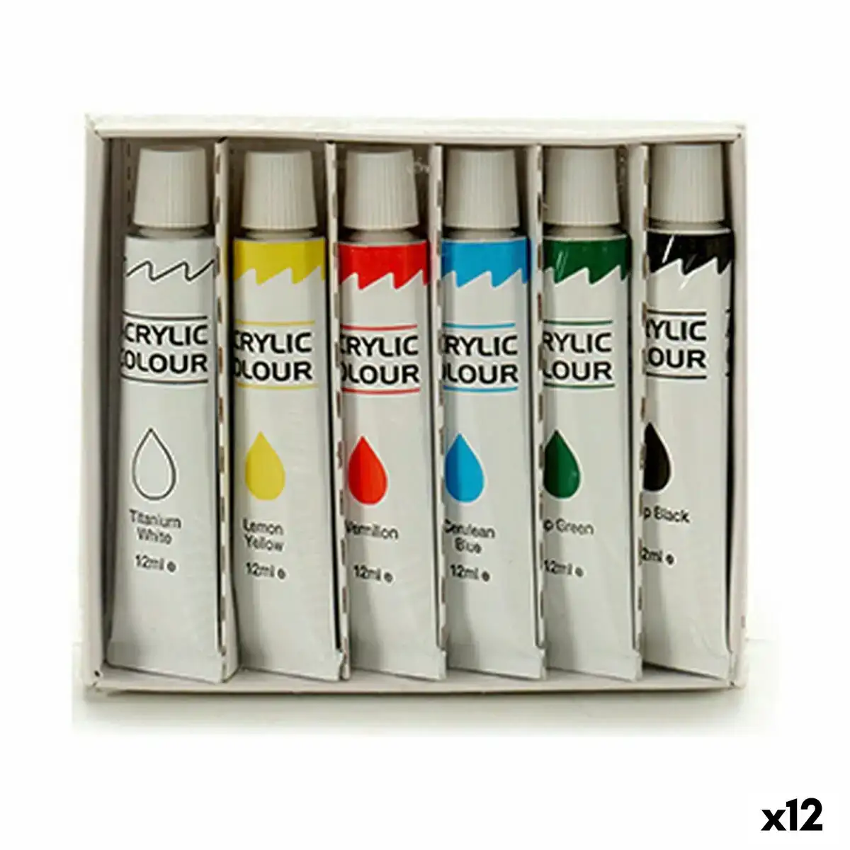 Set de peinture multicouleur peinture acrylique 12 ml 12 unites _2864. DIAYTAR COTE D'IVOIRE - L'Art de Vivre le Shopping Inspiré. Parcourez notre catalogue et choisissez des produits qui reflètent votre passion pour la beauté et l'authenticité.