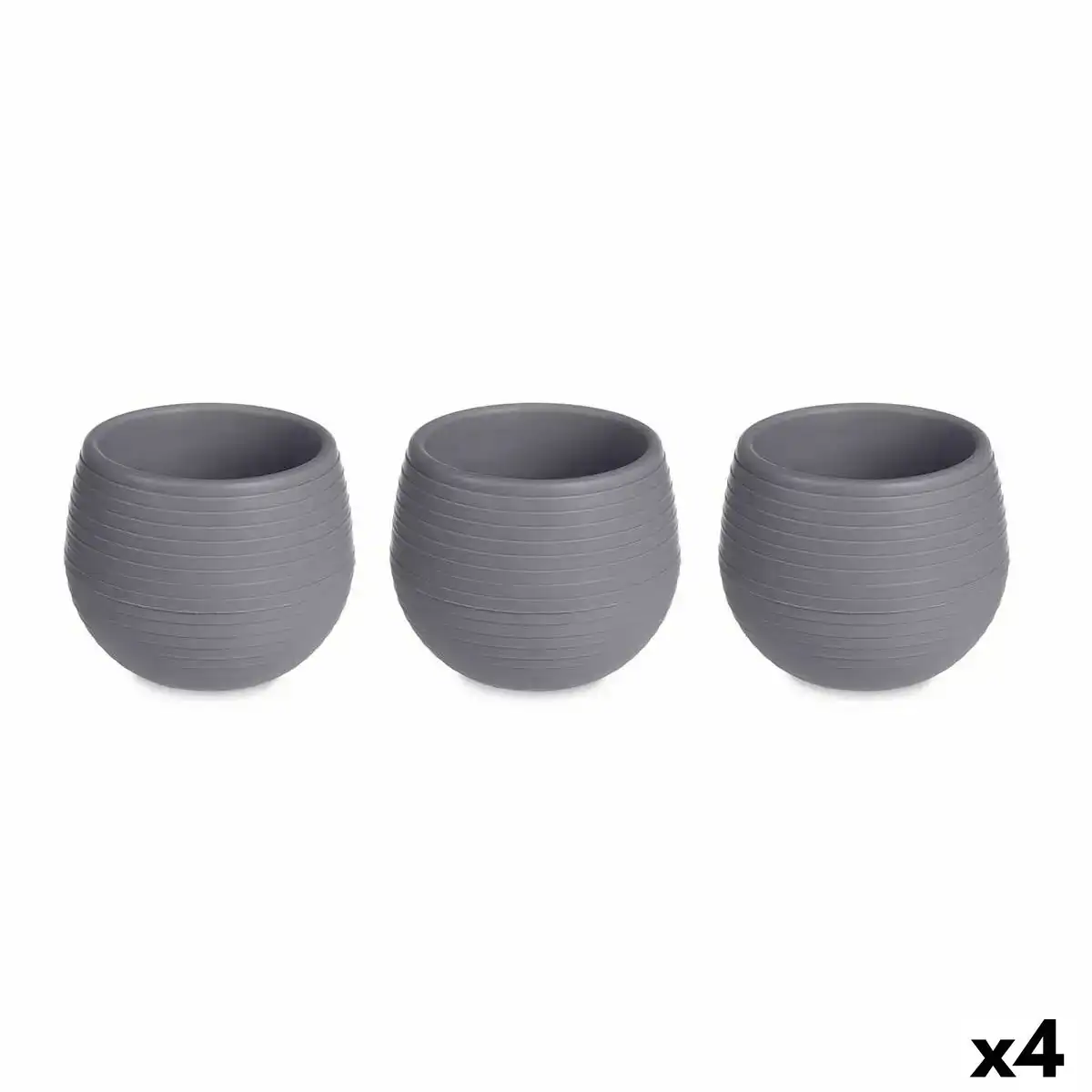 Set de pots anthracite plastique 16 5 x 16 5 x 14 5 cm 4 unites _1074. DIAYTAR COTE D'IVOIRE - Votre Passage vers le Raffinement. Plongez dans notre univers de produits exquis et choisissez des articles qui ajoutent une touche de sophistication à votre vie.