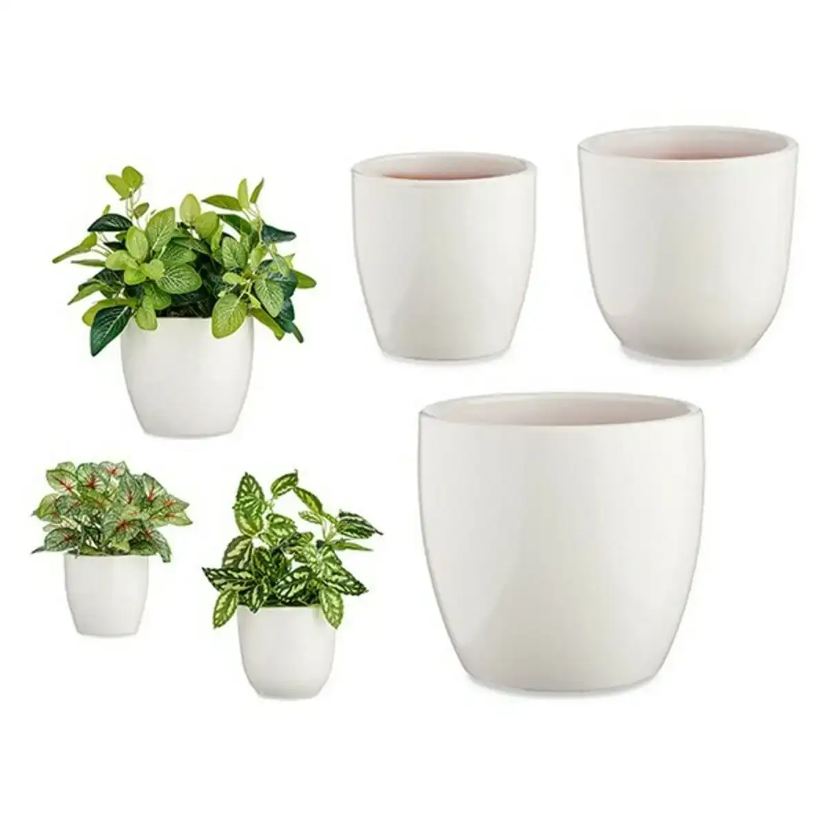 Set de pots blanc argile_7333. DIAYTAR COTE D'IVOIRE - Votre Passage vers l'Exceptionnel. Explorez notre boutique en ligne, où chaque produit est choisi avec soin pour offrir une expérience de shopping inoubliable.
