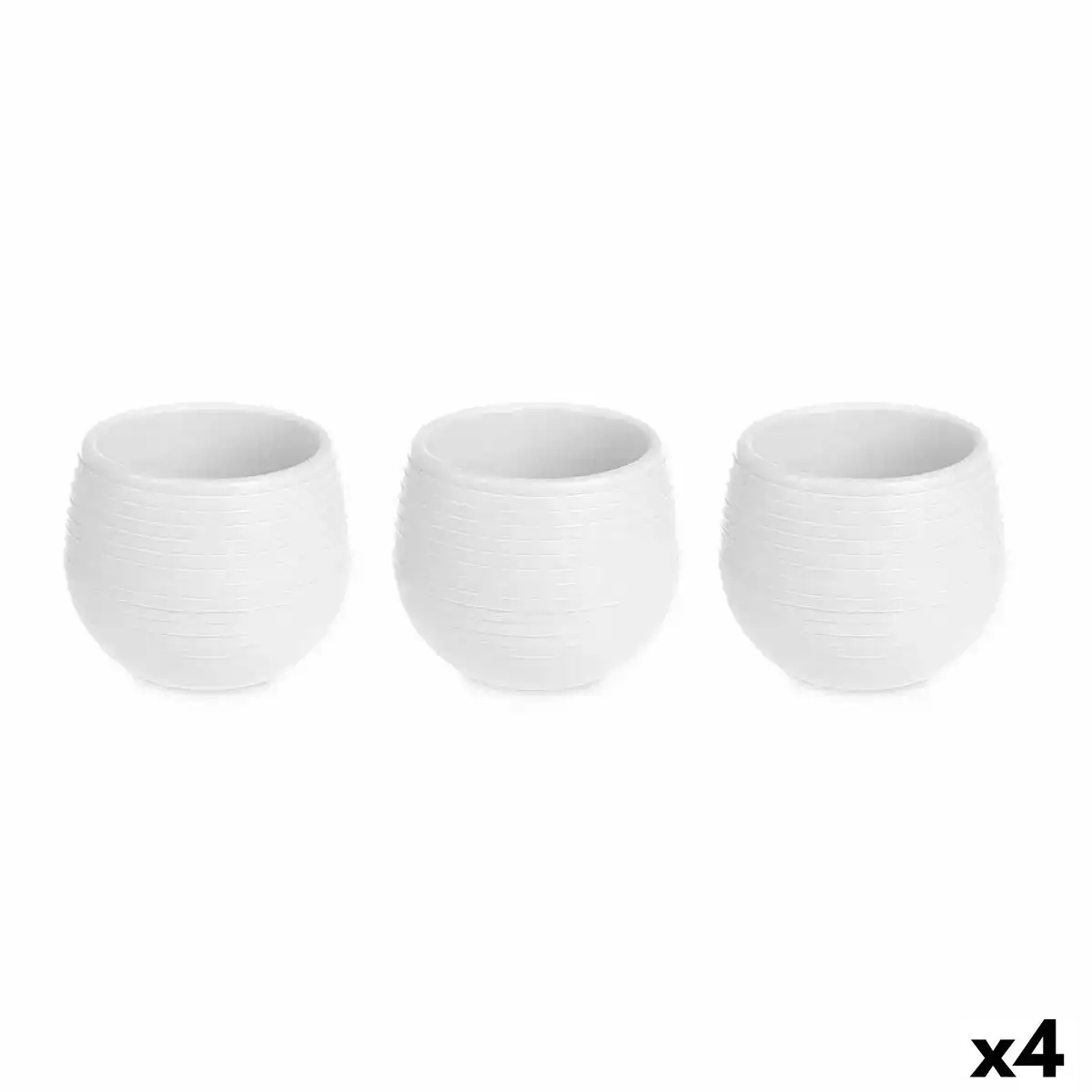 Set de pots blanc plastique 16 5 x 16 5 x 14 5 cm 4 unites _8162. DIAYTAR COTE D'IVOIRE - L'Art de Vivre l'Excellence au Quotidien. Explorez notre gamme et choisissez des produits qui ajoutent une note de prestige à votre vie.
