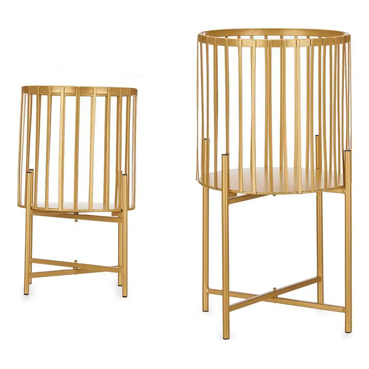 Set de pots de fleurs 2 pieces barres dore metal_1323. Plongez dans l'Expérience DIAYTAR COTE D'IVOIRE - Où Chaque Produit a une Histoire. Explorez notre boutique en ligne pour trouver des articles qui incarnent la passion et la créativité du Côte d'Ivoire.