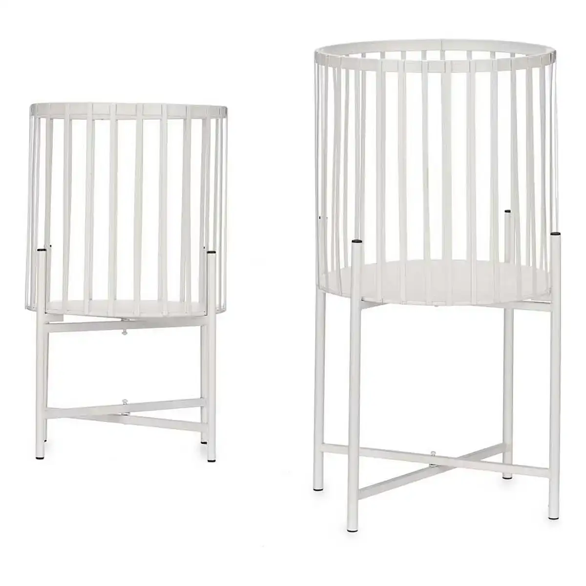 Set de pots de fleurs 2 pieces barres metal blanc_9496. DIAYTAR COTE D'IVOIRE - Là où la Qualité se Marque d'une Touche Côte d'Ivoireaise. Naviguez à travers notre boutique en ligne et choisissez des produits qui allient excellence et tradition.
