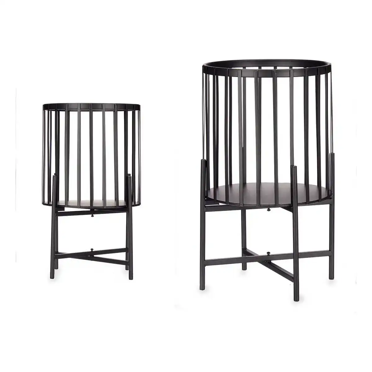 Set de pots de fleurs 2 pieces barres noir metal_3524. Entrez dans l'Univers de DIAYTAR COTE D'IVOIRE - Où Chaque Produit a son Éclat Unique. Explorez notre gamme variée et choisissez des articles qui illuminent votre quotidien.