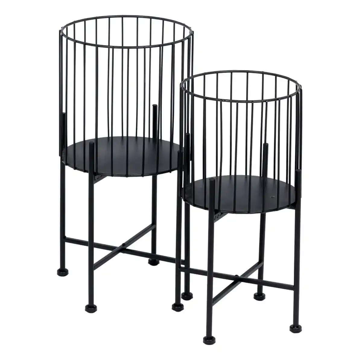 Set de pots de fleurs 28 x 28 x 51 cm noir metal 2 unites _1781. DIAYTAR COTE D'IVOIRE - L'Art de Choisir, l'Art de Vivre. Parcourez notre boutique en ligne et choisissez parmi des produits de qualité qui ajoutent de l'élégance à votre quotidien.