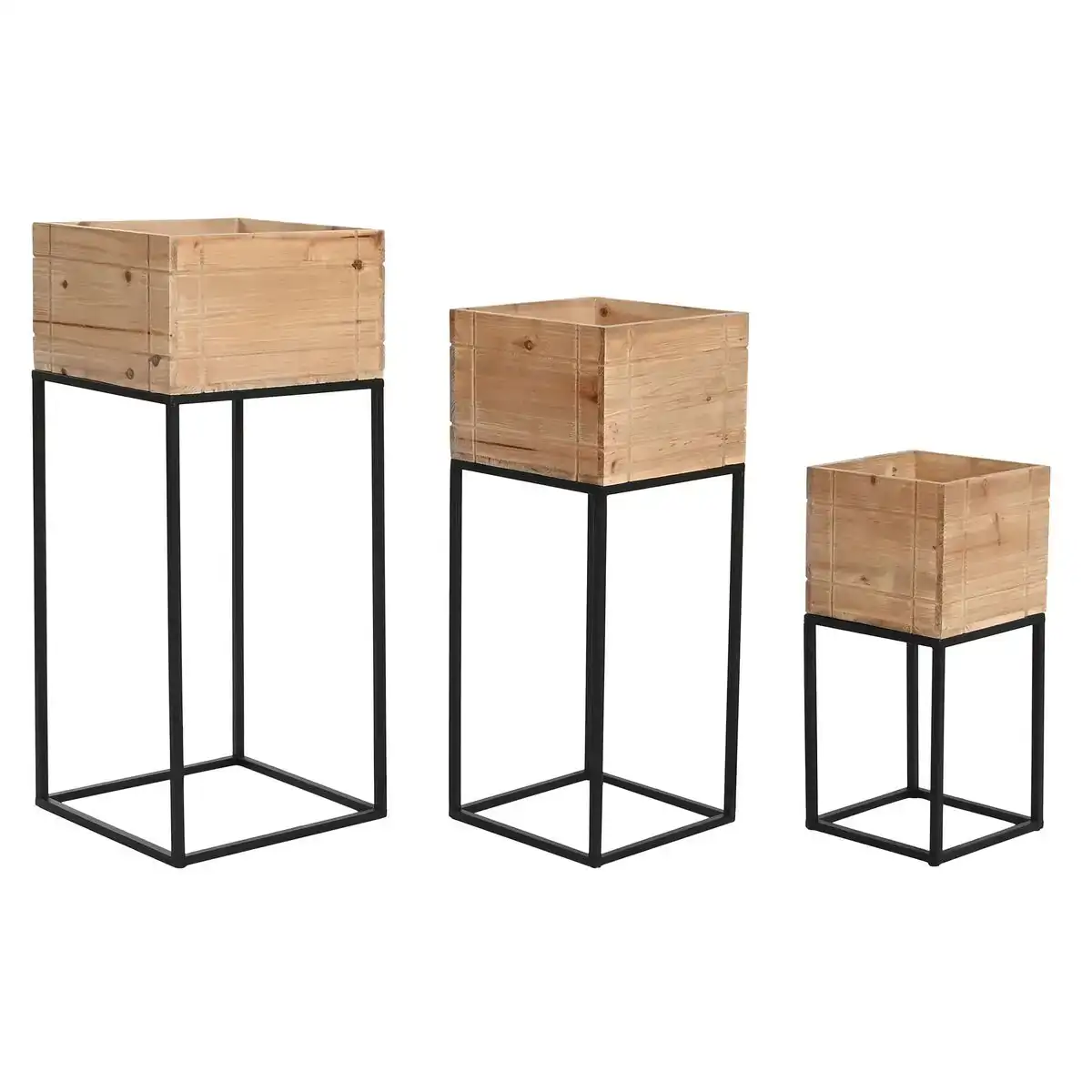 Set de pots de fleurs dkd home decor 33 x 33 x 80 cm naturel noir metal bois_8434. DIAYTAR COTE D'IVOIRE - L'Art du Shopping Sublime. Naviguez à travers notre catalogue et choisissez parmi des produits qui ajoutent une touche raffinée à votre vie quotidienne.