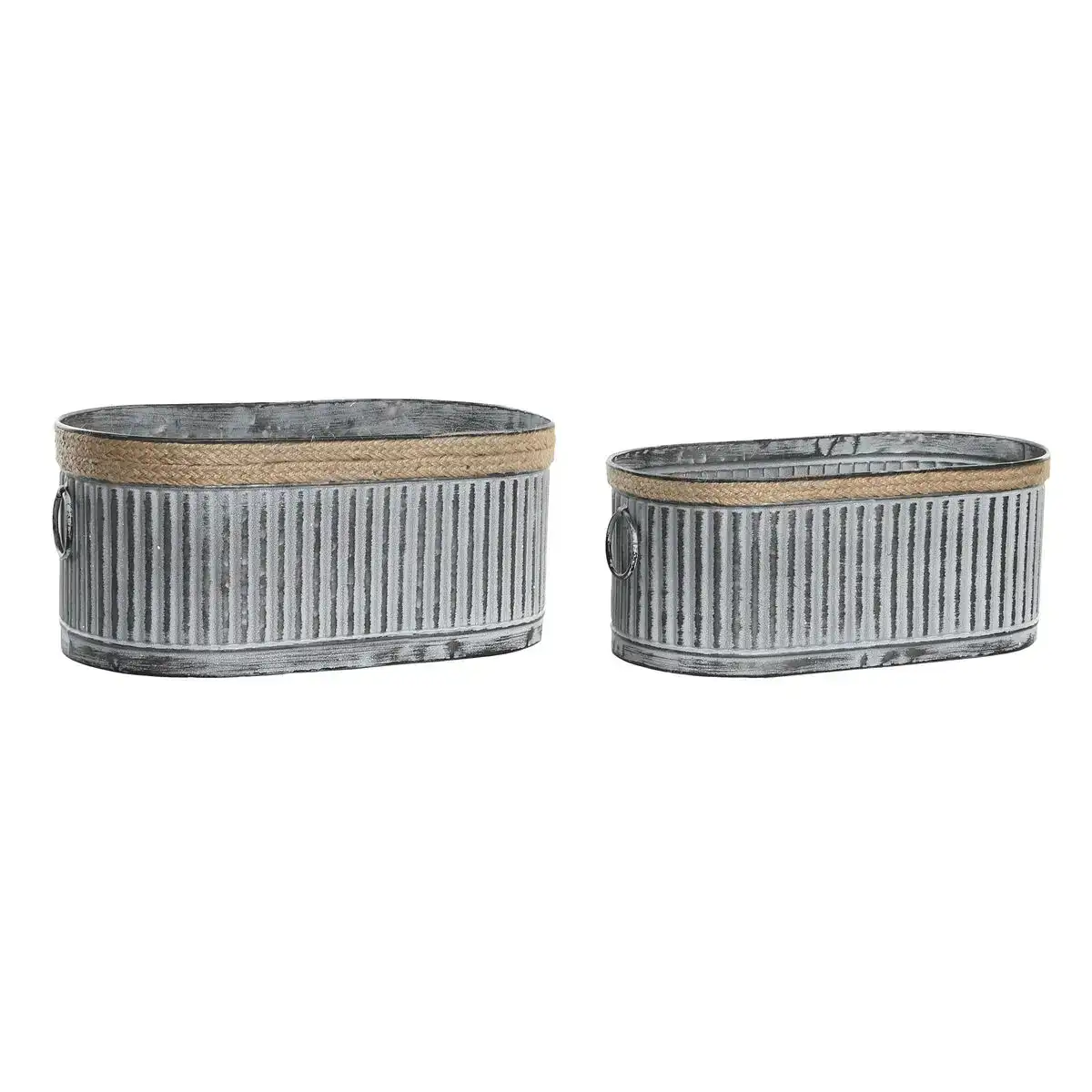 Set de pots de fleurs dkd home decor 41 x 22 x 18 cm gris metal bois marron vintage 2 unites _4367. DIAYTAR COTE D'IVOIRE - Votre Destination pour un Shopping Unique. Parcourez notre catalogue et trouvez des articles qui expriment votre singularité et votre style.
