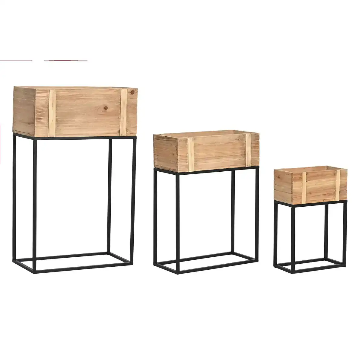 Set de pots de fleurs dkd home decor 50 x 24 x 80 cm naturel noir metal bois_6854. DIAYTAR COTE D'IVOIRE - Où Choisir est un Acte d'Amour pour le Côte d'Ivoire. Explorez notre boutique en ligne et choisissez des articles qui célèbrent la culture et l'artisanat du pays.