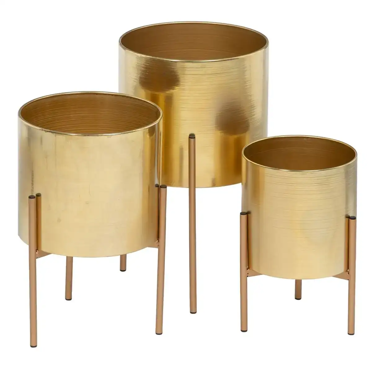 Set de pots de fleurs dore metal 23 x 23 x 40 cm 3 pieces _7095. DIAYTAR COTE D'IVOIRE - Votre Destination Shopping Incontournable. Parcourez nos rayons virtuels et trouvez des articles qui répondent à tous vos besoins, du quotidien à l'exceptionnel.