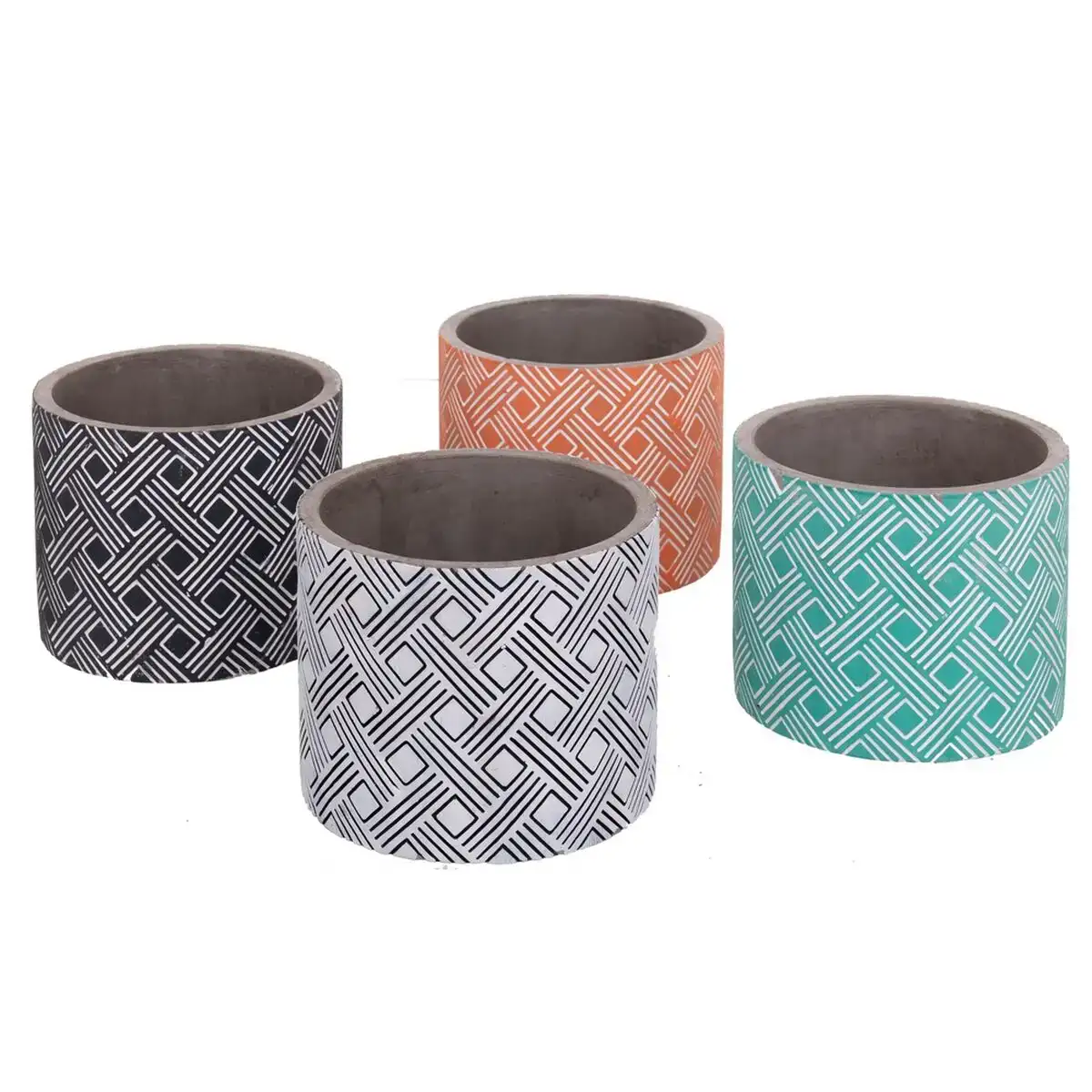 Set de pots de fleurs fiore ciment cylindrique 14 x 14 x 12 cm 4 unites _2361. DIAYTAR COTE D'IVOIRE - Où la Tradition s'Harmonise avec le Moderne. Parcourez notre gamme diversifiée et choisissez des produits qui révèlent l'âme du Côte d'Ivoire.