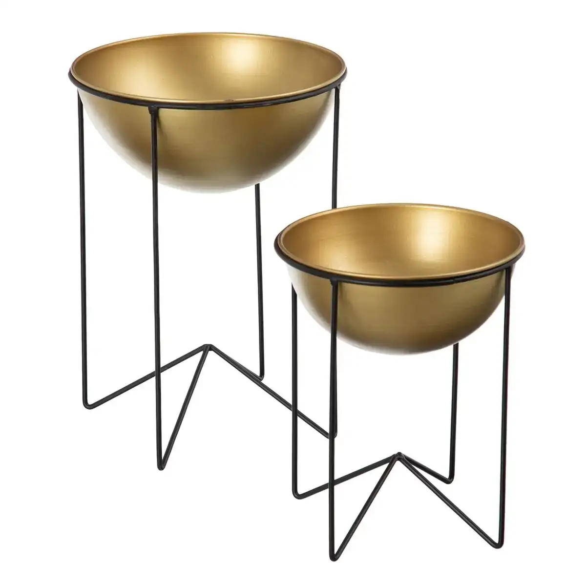 Set de pots de fleurs noir dore metal 25 x 25 x 35 cm 2 unites _8720. DIAYTAR COTE D'IVOIRE - Là où Chaque Achat Contribue à un Rêve. Naviguez à travers notre boutique en ligne et soutenez des artisans talentueux tout en acquérant des trésors.