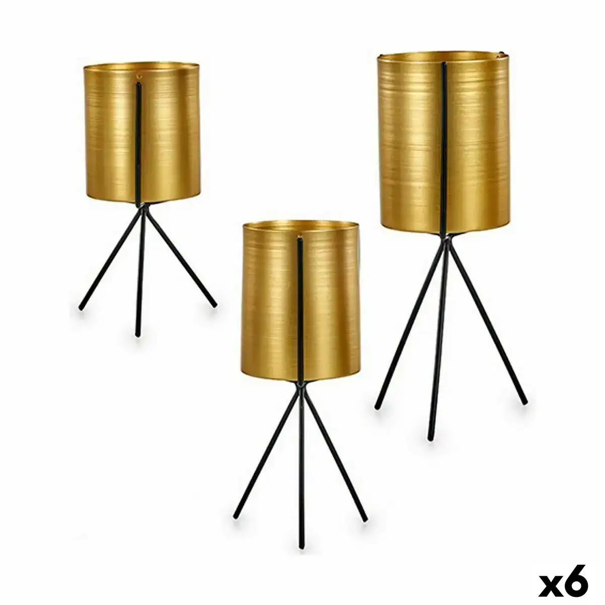 Set de pots de fleurs noir dore metal 6 unites _1480. DIAYTAR COTE D'IVOIRE - Où la Qualité est Notre Engagement. Explorez notre boutique en ligne pour découvrir des produits conçus pour vous apporter satisfaction et plaisir.