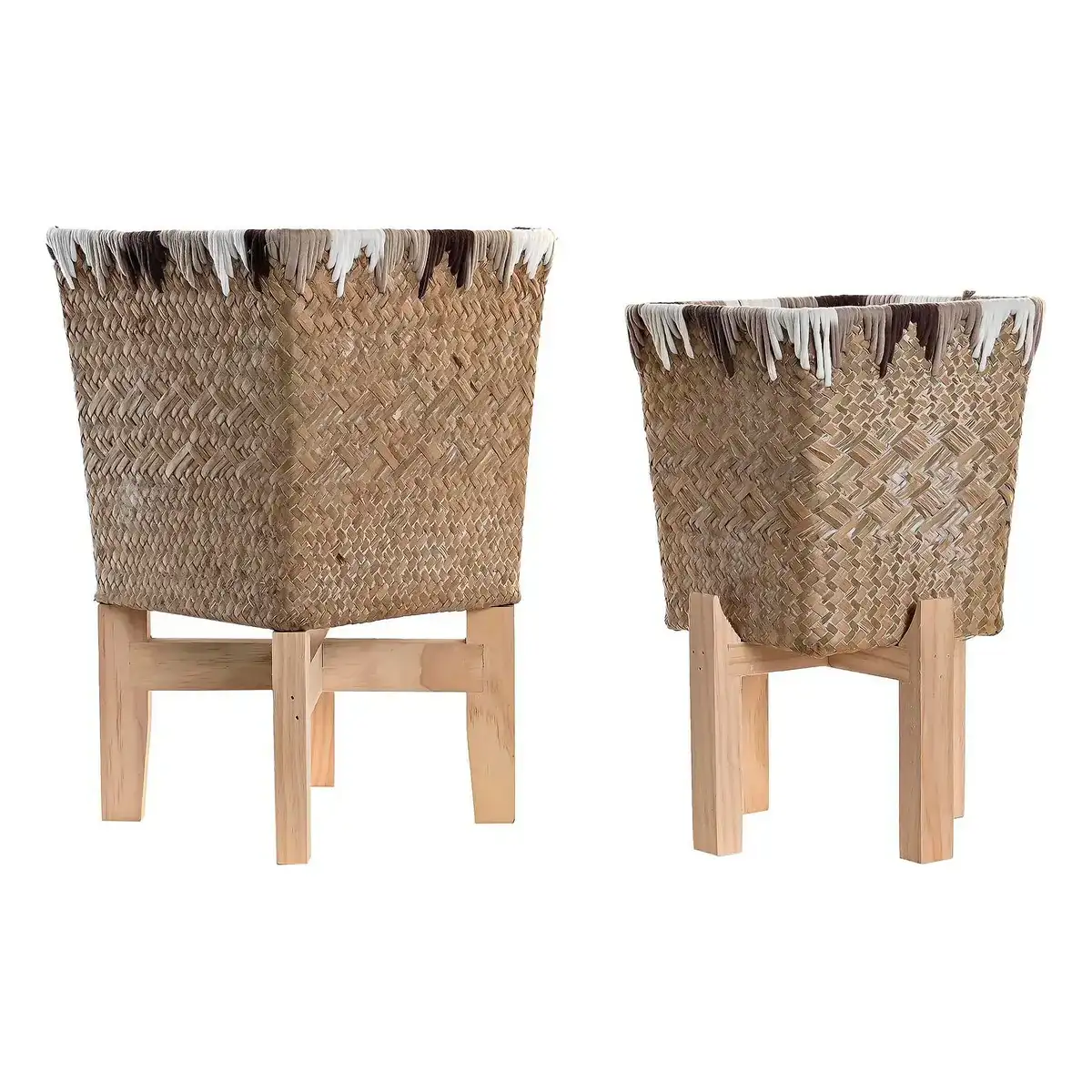 Set de pots dkd home decor 22 x 22 x 35 cm naturel bois boho_7573. DIAYTAR COTE D'IVOIRE - Votre Destination pour un Shopping Inégalé. Naviguez à travers notre sélection minutieuse pour trouver des produits qui répondent à tous vos besoins.