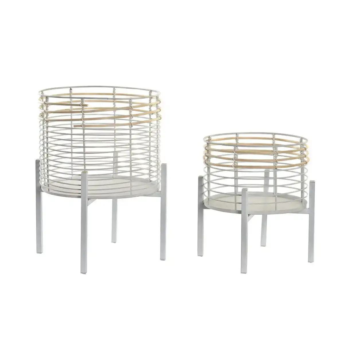 Set de pots dkd home decor naturel metal blanc rotin 25 x 25 x 32 cm _9428. Bienvenue chez DIAYTAR COTE D'IVOIRE - Où Choisir est une Invitation au Voyage. Explorez notre boutique en ligne et découvrez des produits qui vous transportent dans l'univers du Côte d'Ivoire.