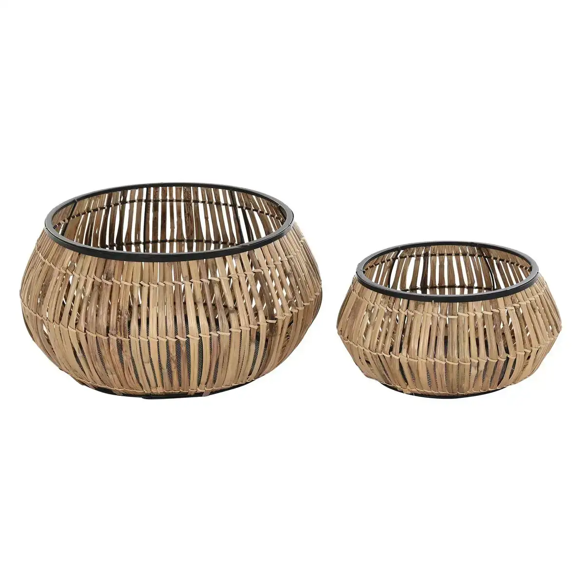 Set de pots dkd home decor naturel noir metal rotin 50 x 50 x 25 4 cm _1719. DIAYTAR COTE D'IVOIRE - Là où Chaque Produit Évoque une Émotion. Parcourez notre catalogue et choisissez des articles qui vous touchent et qui enrichissent votre expérience.