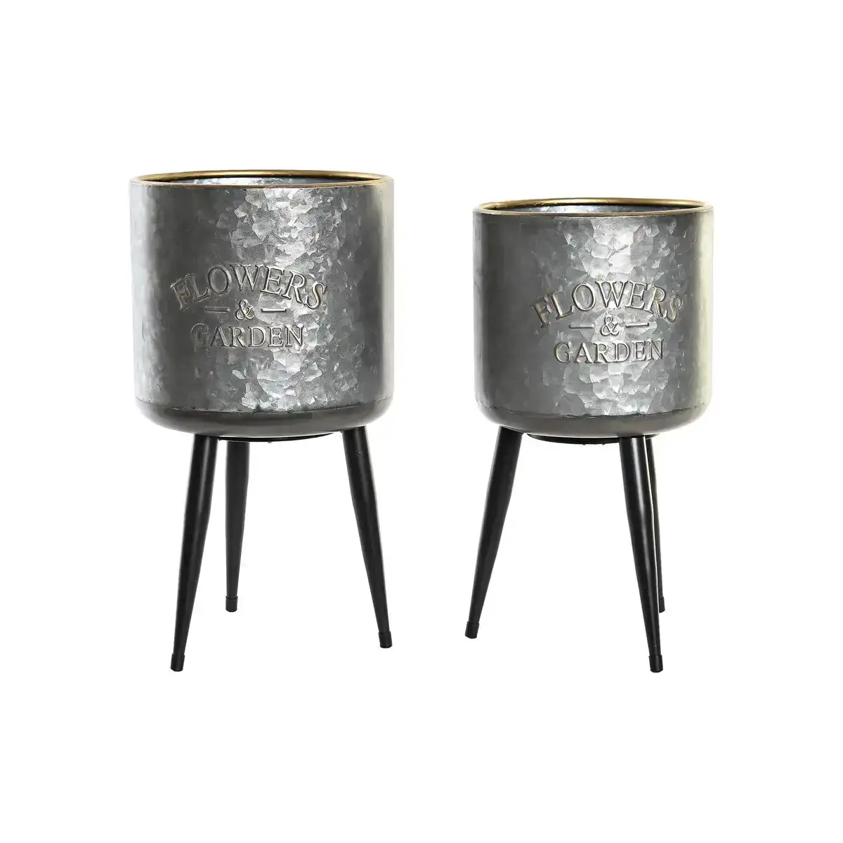 Set de pots dkd home decor noir gris 100 metal 25 x 25 x 46 cm _5219. DIAYTAR COTE D'IVOIRE - Votre Marché Virtuel au Côte d'Ivoire. Parcourez notre boutique en ligne pour trouver des trésors cachés, des articles indispensables du quotidien aux joyaux artistiques.
