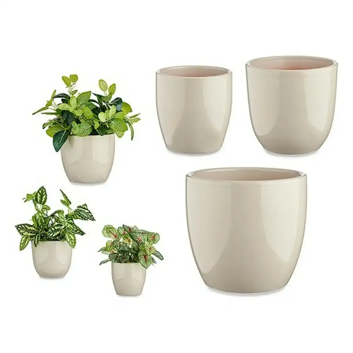 Set de pots gris argile 3 pieces 22 5 x 18 5 x 22 5 cm _4615. DIAYTAR COTE D'IVOIRE - Votre Passage vers le Raffinement. Plongez dans notre univers de produits exquis et choisissez des articles qui ajoutent une touche de sophistication à votre vie.